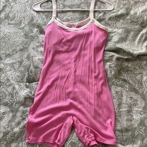 SKIMS Pink Sleeveless Women's Pajama Romper
